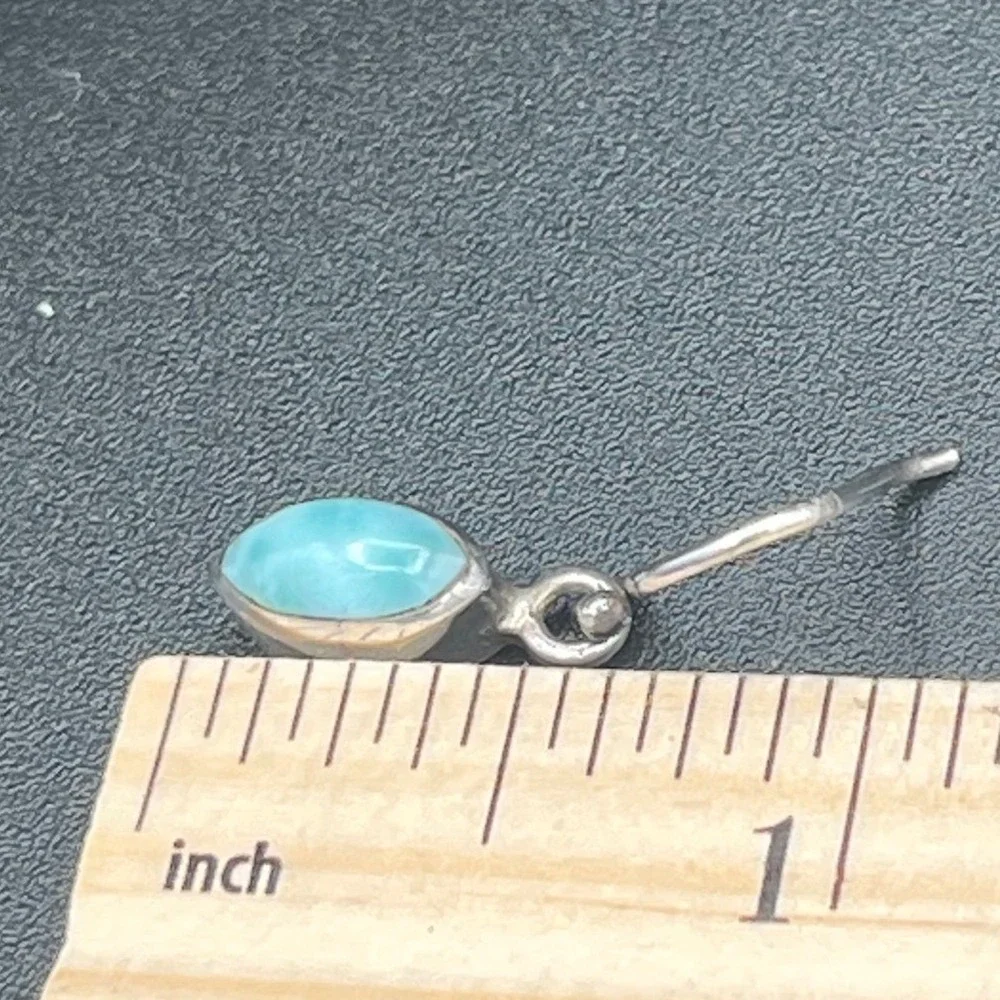 Handmade Larimar Earrings Marquise 925 Sterling Silver‎ Dangles